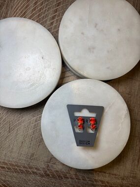 188 PILGRIM Danish Design Orange Crystal Stud Earrings